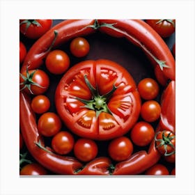 Tomatoes In A Circle Canvas Print