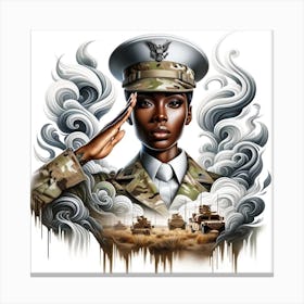 Soldier Salutes Canvas Print