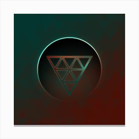 Geometric Neon Glyph on Jewel Tone Triangle Pattern 475 Canvas Print