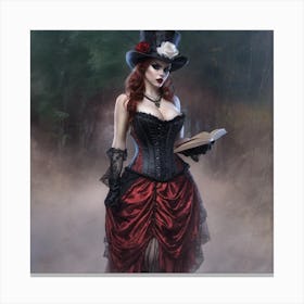 Steampunk Gothic Beauty Canvas Print