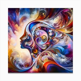 Abstract Of A Woman'S Head Canvas Print