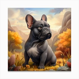 Grey Pug Canvas Print