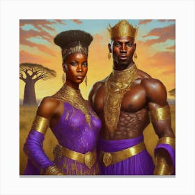 Black King And Queen 1 Canvas Print