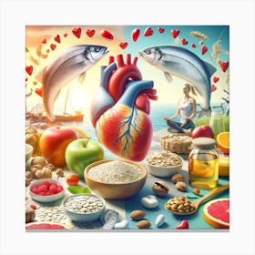 Healthy Food And Heart Canvas Print