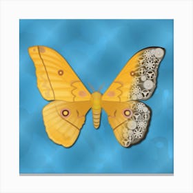 Mechanical Butterfly The Nudaurelia Dione On A Blue Background Canvas Print