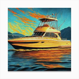 Sunset On A Boat Canvas Print