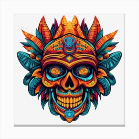 Aztec Skull Canvas Print