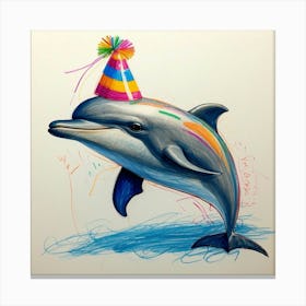 Birthday Dolphin 3 Canvas Print