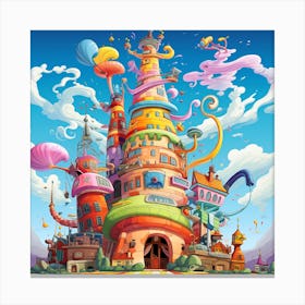 Cartoon Castle Canvas Print