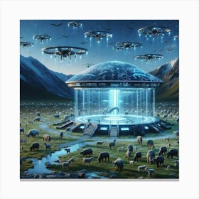 Aliens In Space Canvas Print