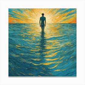 Man In The Water 1 Canvas Print