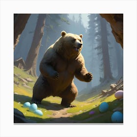 Bear In The Woods 3 Canvas Print