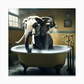 Elephant In Bathtub 14 Canvas Print