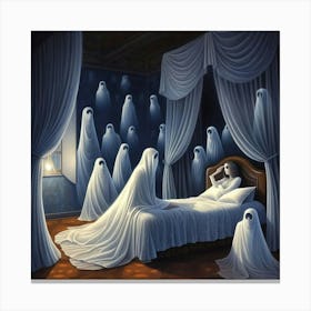 Ghosts In Bed Canvas Print