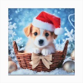 Christmas puppy Canvas Print