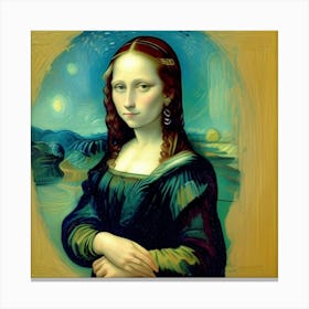 The Young Face of Mona Lisa Timeless Beauty Canvas Print