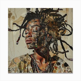 African Woman With Dreadlocks #01 Canvas Print