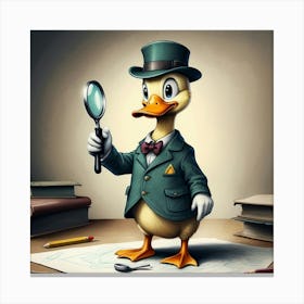 Duck With Magnifying Glass 5 Canvas Print