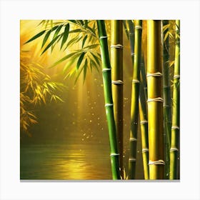 Bamboo Trees In The Water Canvas Print