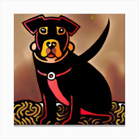 Dog With A Collar Canvas Print