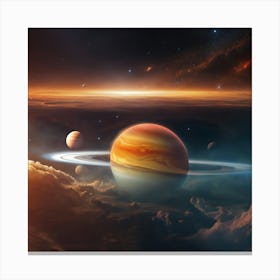 Saturn In Space 2 Canvas Print