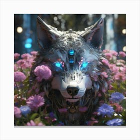 Cyber Wolf Canvas Print