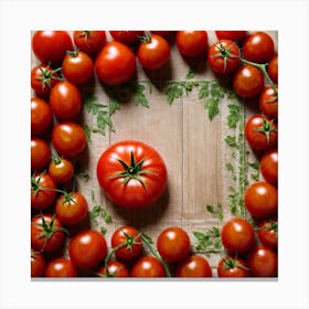 Red Tomatoes In A Circle 3 Canvas Print