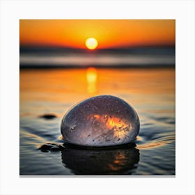 Glass Ball At Sunset Canvas Print