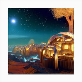 City On The Moon Canvas Print