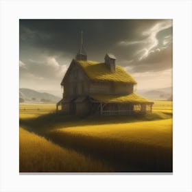 House In The Field 1 Canvas Print