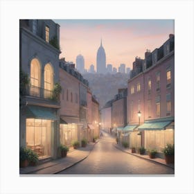 Paris At Dusk City art print Canvas Print