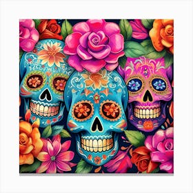 Day Of The Dead Skulls 1 Canvas Print