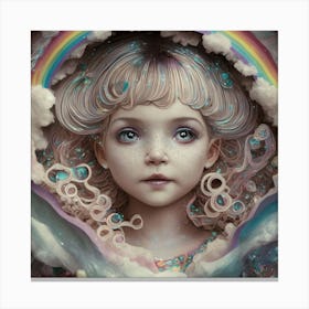 Girl With A Rainbow Canvas Print