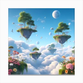Clouds And Flowers Canvas Print
