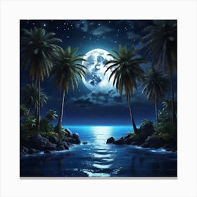 Leonardo Diffusion Xl Bright Full Moon With The Sea In The Mid 1 Canvas Print