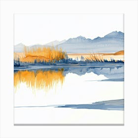 Watercolor Of A Lake Canvas Print