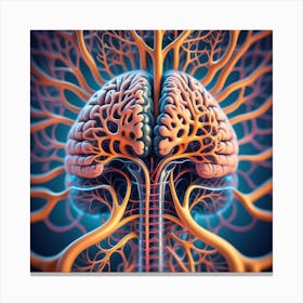 Brain Anatomy 3d Illustration Canvas Print