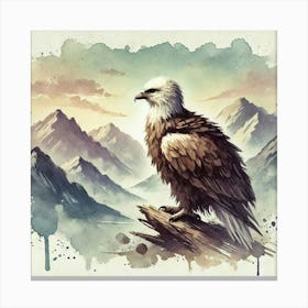 Watercolor Mountains Eagle 3 Toile