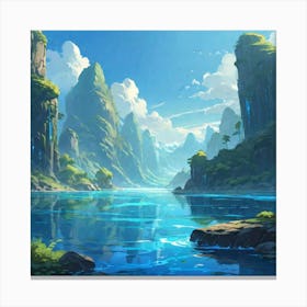 Lake In The Mountains Canvas Print