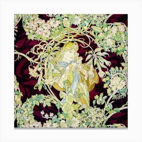 Panel Entitled “Femme À Marguerite” Or Woman With Daisy, Alphonse Maria Mucha Canvas Print