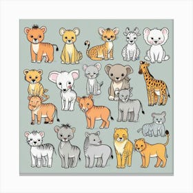 Zoo Animals Canvas Print