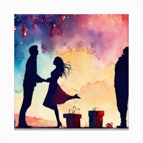 Christmas Couple Canvas Print