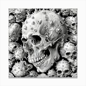 Skulls And Spikes Canvas Print