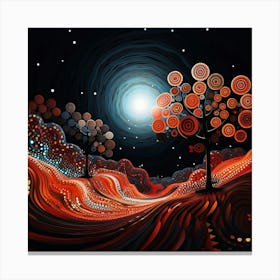 Night Sky With Trees Canvas Print