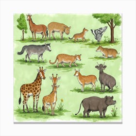 Zoo Animals 5 Canvas Print
