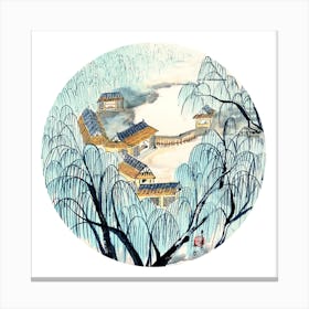 Chinese Village 2 Square Canvas Print