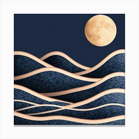 Moon And Waves 21 Canvas Print