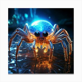 Firefly Whimsical Anthropomorphic Water Spider With A Charming Glow 73392 (2) Canvas Print