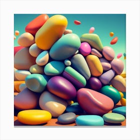 Colorful smooth stones Canvas Print
