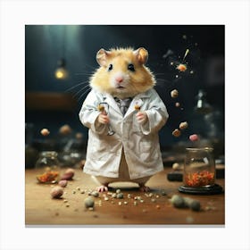 Hamster In Lab Coat 1 Canvas Print